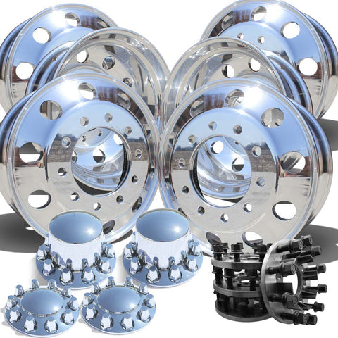 22.5 Northstar High Polished Both Sides 1969-1993 Dodge Ram 3500 DRW 10x285mm 6 Wheels With 8 To 10 Lug Adapter Kit