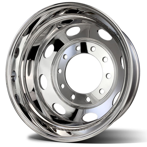 22.5 Polished Aluminum Northstar "Saturn" Tandem Axle Wheel Kit