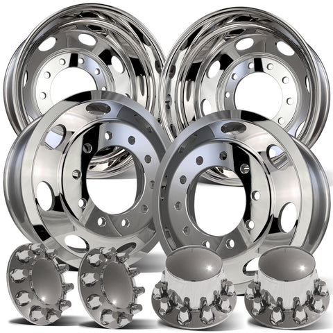 22.5 Polished Aluminum Northstar "Saturn" Oval Wheel Kit