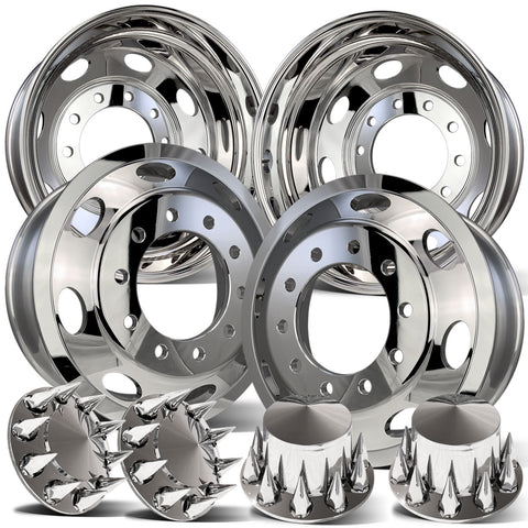 22.5 Polished Aluminum Northstar "Saturn" Oval Wheel Kit