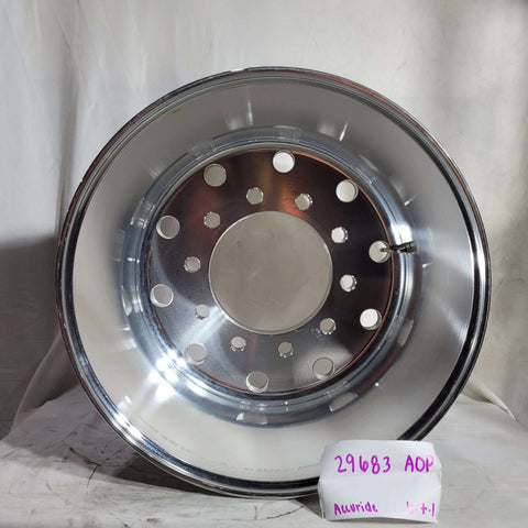 22.5x12.25 Accuride Standard Polish 2.75" Offset Super-Single Float Wheel (returned item)