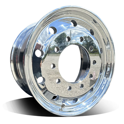 22.5x12.25 Alcoa 10x285mm Hub Pilot High Polish Flat Face Wheel Front Only (4.75" offset)