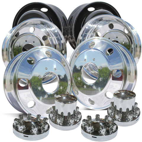 19.5x6.75 Northstar Mirror Polished Chevy/GMC 3500 DRW 8X6.5" 6 Wheel Kit (1973-2010)