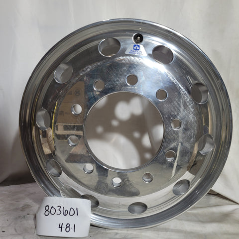 22.5x10.5 10x285mm Hub Pilot Alcoa Polished Outside Dura-Bright EVO (returned item)