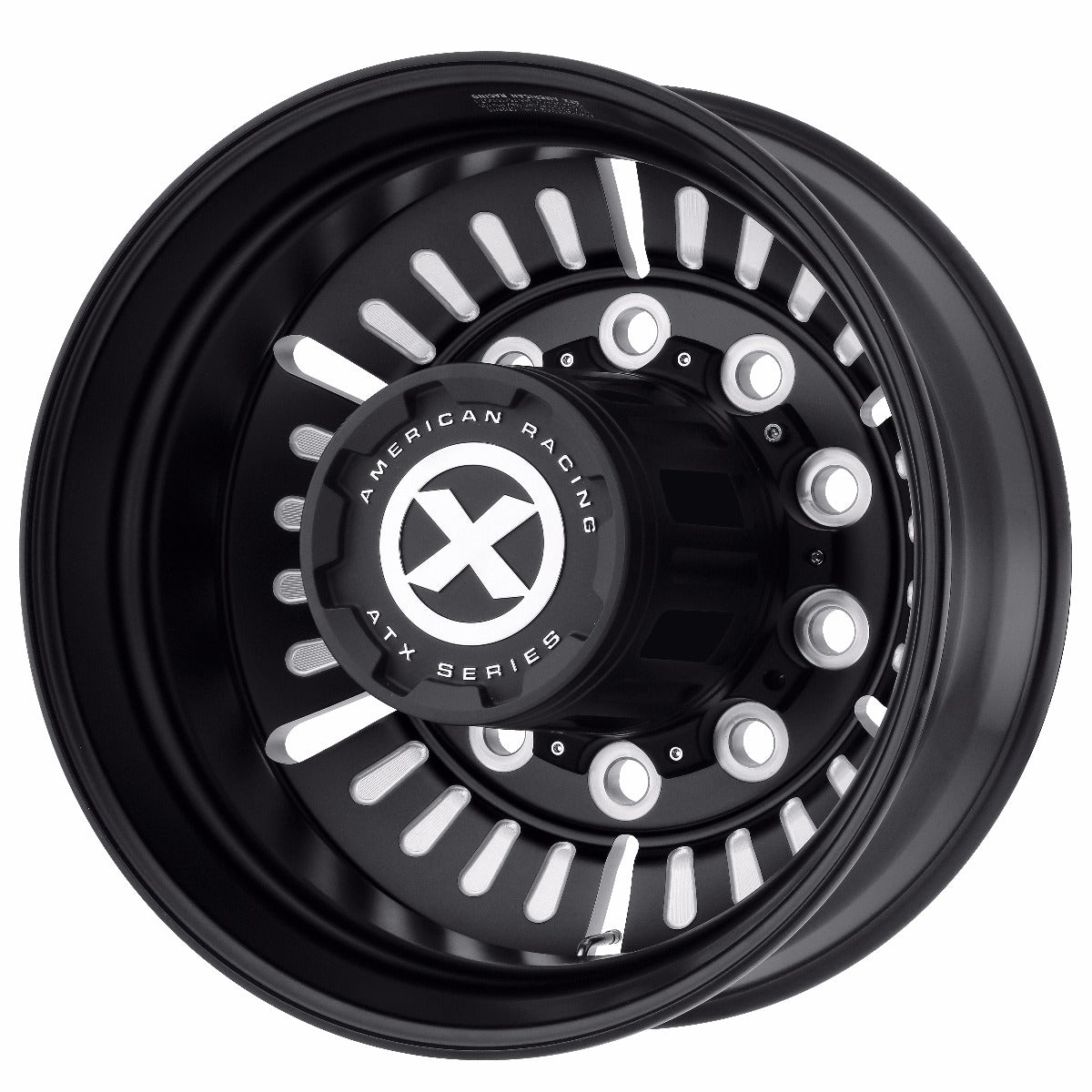 Black Aluminum Semi Truck 22.5 Wheel Dual Outer 