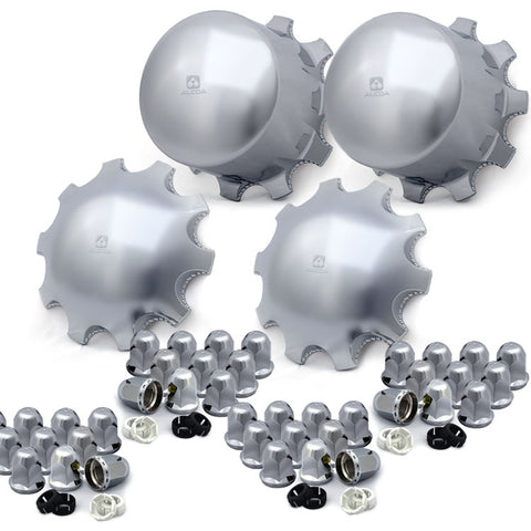 Alcoa Chrome Hub and Nut Cover 4 Piece Single Rear Axle Set (10x285mm)