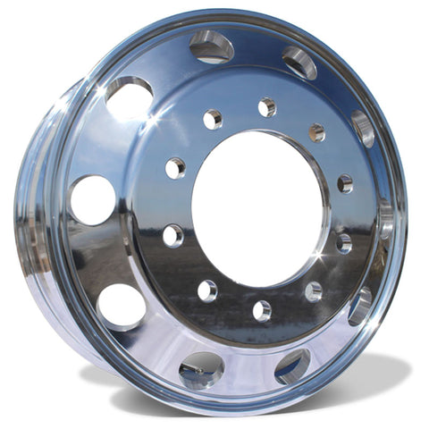 24" Polished Aluminum Wheels w/ Adapter Kit and Chrome Caps (Ford F350 DRW 2005-Present)