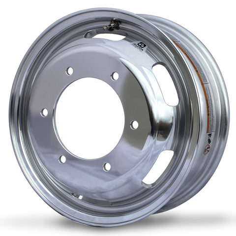 Front Wheel, 16.5" x 5.5" Alcoa Dura-Bright EVO Aluminum. Has 6 Lug holes and 205mm Bolt Circle with 161.1mm Bore Diameter.