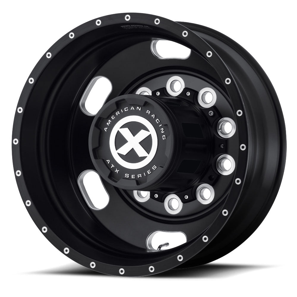 Black Oval Aluminum Dual Semi Truck Wheel