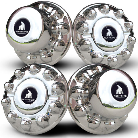 ABS Chrome Hub Cover Set for 10 on 225mm Ford/Ram