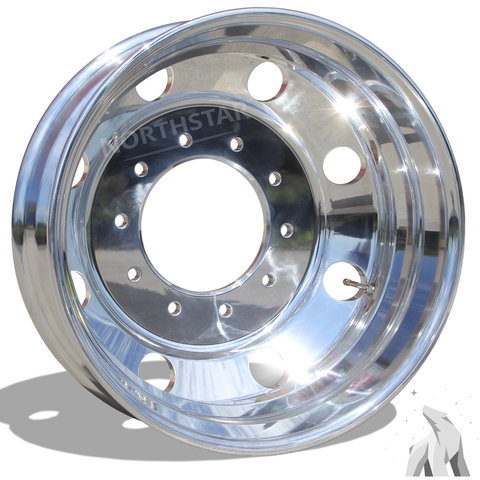 19.5 Northstar Mirror Polished Both Sides 2008-2011 Dodge Ram 4500/5500 DRW 10x225mm 4 Wheel Kit