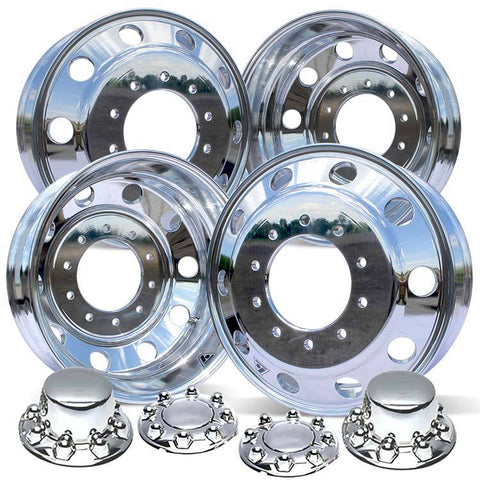 19.5 Accuride High Polished Both Sides (2008-2011) Dodge RAM 4500/5500 DRW 10x225mm 4 Wheel Kit