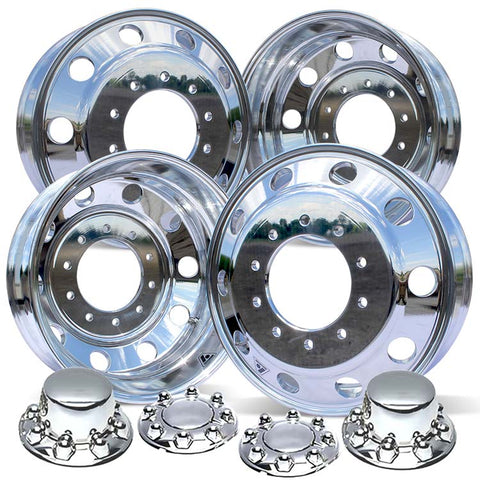 19.5 Accuride High Polished Both Sides 2012-Present Dodge RAM 4500/5500 DRW 10x225mm 4 Wheel Kit