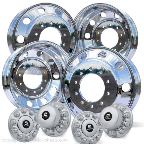 19.5 Accuride High Polished Both Sides (2008-2011) Dodge RAM 4500/5500 DRW 10x225mm 4 Wheel Kit