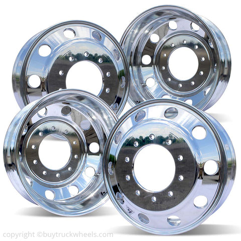 19.5 Accuride High Polished Both Sides 2012-Present Dodge RAM 4500/5500 DRW 10x225mm 4 Wheel Kit