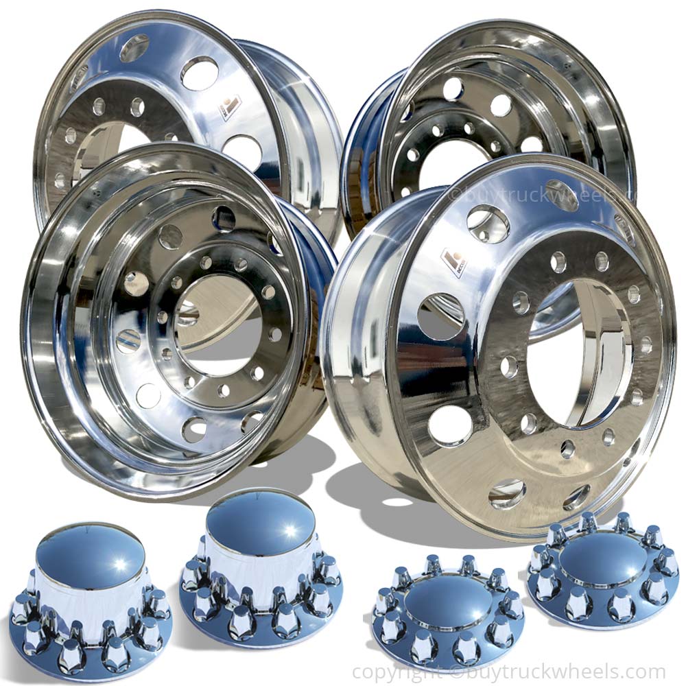 22.5 Accuride High Truck Wheels Chrome Hub Covers