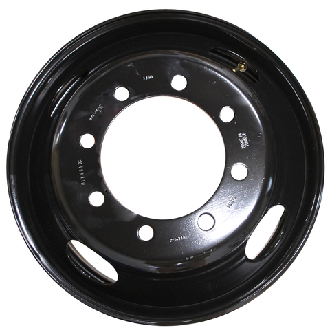 Front View 22.5x7.50 Jantsa 8x275mm Hub Pilot 4 Hand Hole Black Steel