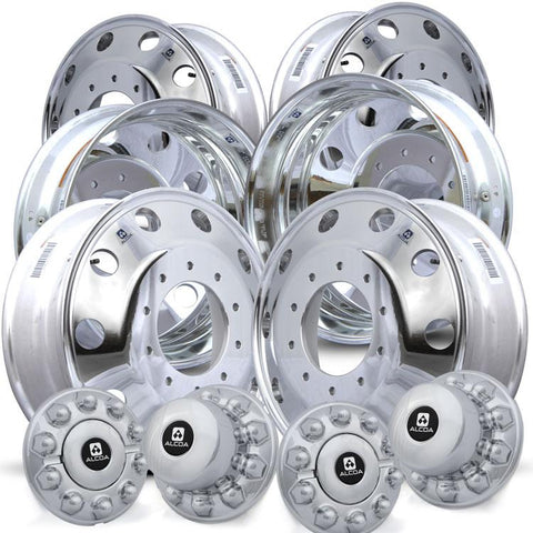 19.5x6.00 Alcoa High Polished Both Sides (2008-2011) Dodge Ram 4500/5500 DRW 10x225mm 6 Wheel Kit