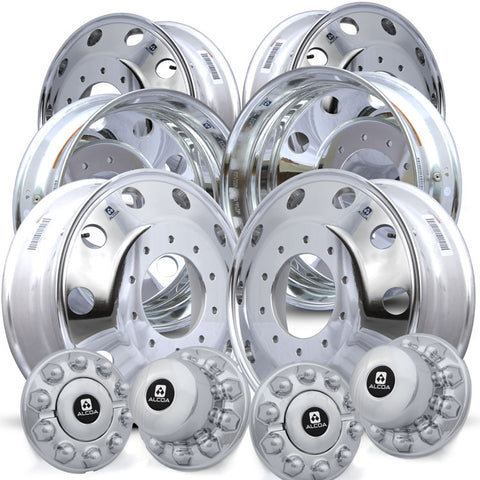 19.5x6.00 Alcoa High Polished Both Sides 2012-Present Dodge Ram 4500/5500 DRW 10x225mm 6 Wheel Kit