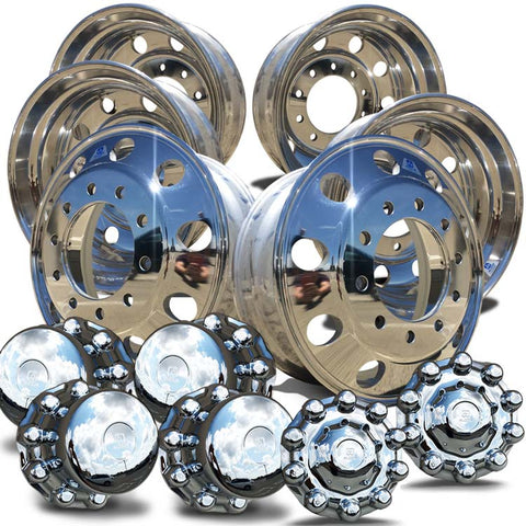 Alcoa High Polish 24.5 Tandem Axle Wheel Kit