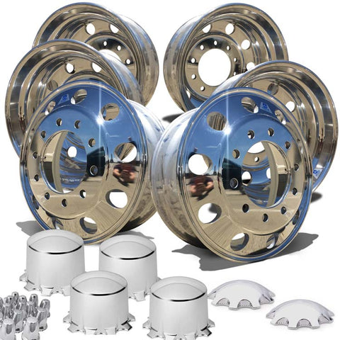 22.5 Alcoa LvL ONE Truck Wheels Chrome 076188 & 077188 Alcoa Multi-Piece Hub Covers