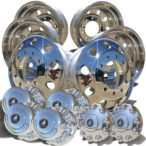 Alcoa High Polish 24.5 Tandem Axle Wheel Kit