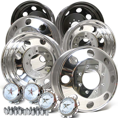 19.5 American Force High Polished 1994-2011 Dodge Ram 3500 DRW 8X6.5" 6 Wheel Direct Bolt Kit