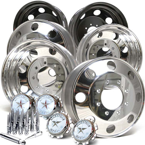 19.5 American Force High Polished 1994-2011 Dodge Ram 3500 DRW 8X6.5" 6 Wheel Direct Bolt Kit