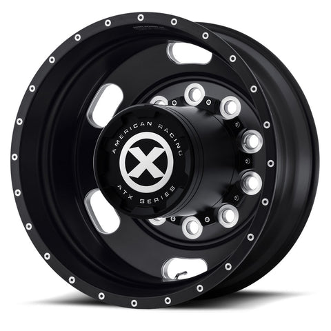 1-Ton Dually 8 to 10 lug Adapter w/ 22.5 Black Indy Wheels