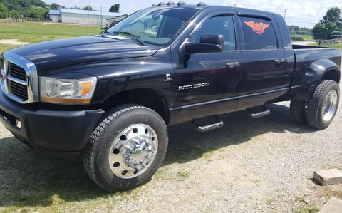 Dodge RAM 3500 with 22.5" Wheels with the Pointed Spikes