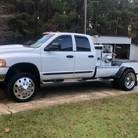 22" Mirror Polished 1994-2018 Dodge Ram 3500 DRW 10x285.75mm 6 Wheels With Chrome Caps and Adapter Kit