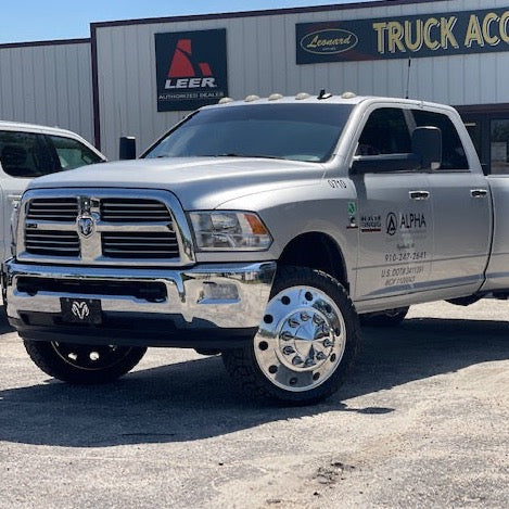 24" Mirror Polished Both Sides 1994-2018 Dodge Ram 3500 DRW 10x285.75 6 Wheels With Chrome Caps And Adapter Kit